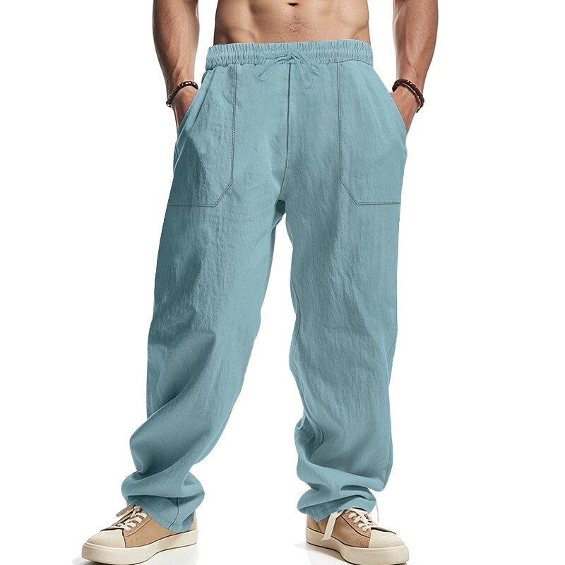 Classic Linen Straight-Leg Pants