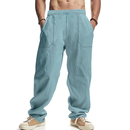 Classic Linen Straight-Leg Pants