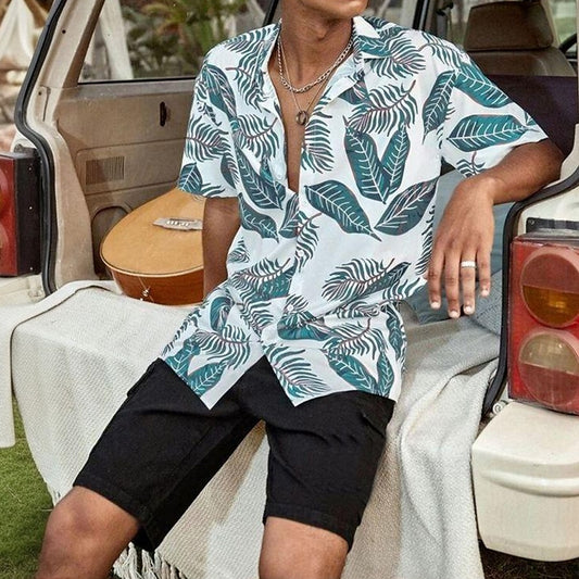 Tropical Plant Leaves Summer Shirt Set