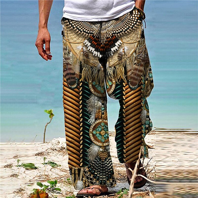 Pantalones bohemios de verano para playa