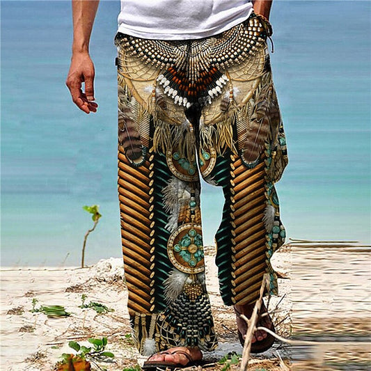 Pantalones bohemios de verano para playa