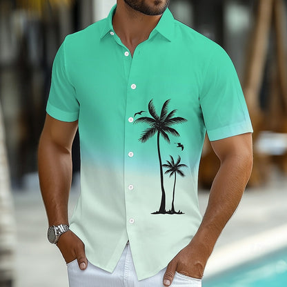 Blue Gradient Coconut Tree Shirt