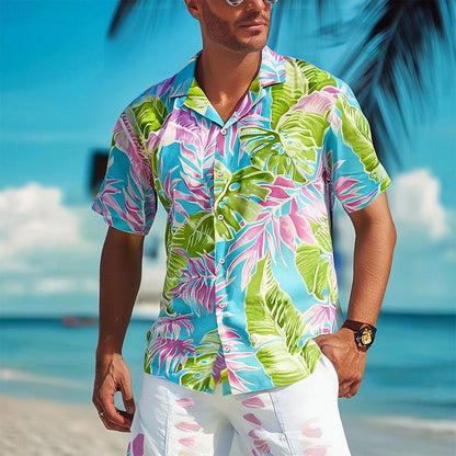 Palm Leaf Tropical Aloha Shirt