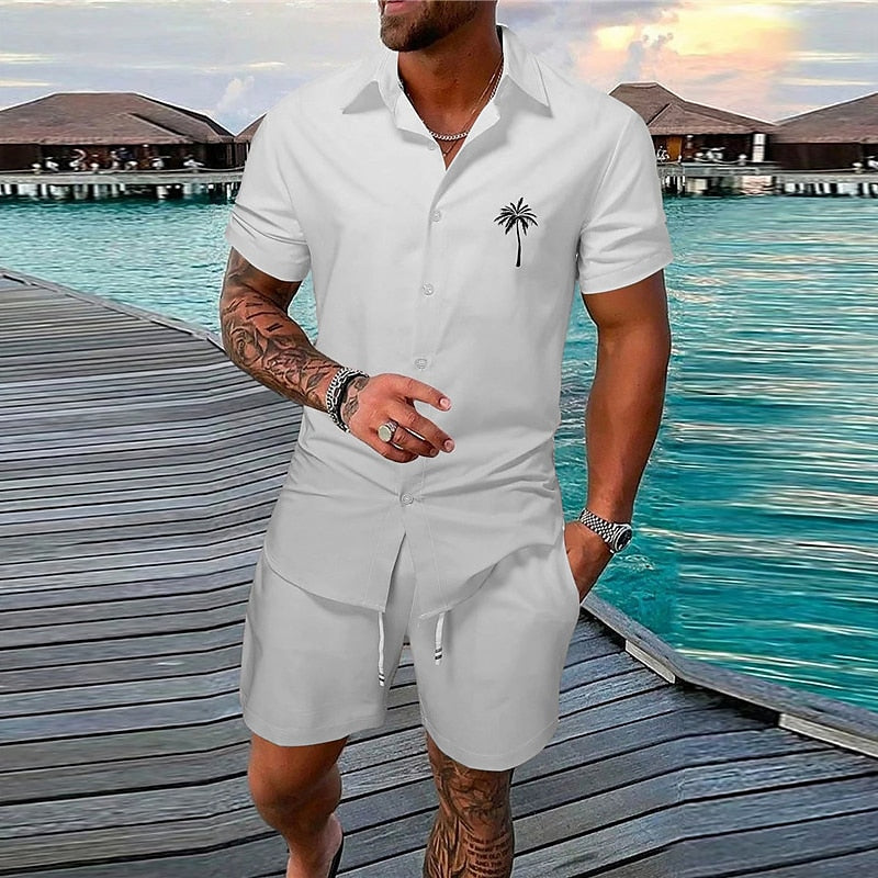 Gradient Coconut Tree 2pcs Shirts Sets