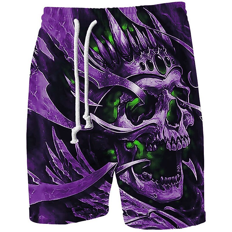 Graphic Skull Sweat Shorts