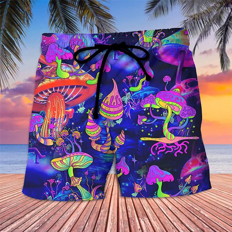 Graphic Prints Mushroom Swimming Shorts