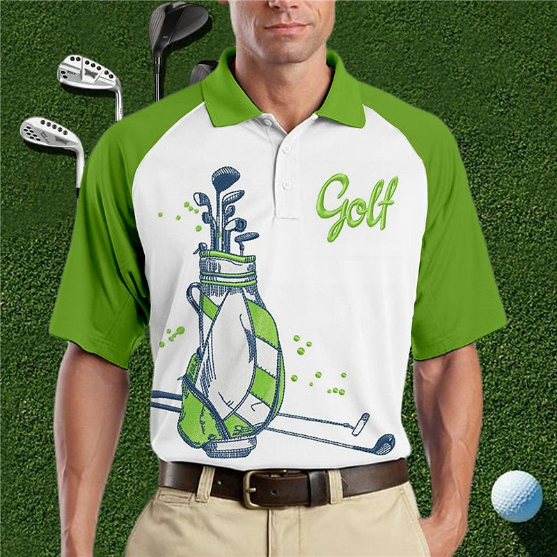 3D Print Golf Polo Shirt