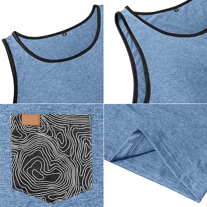 Sleeveless Muscle Tank with Pocket