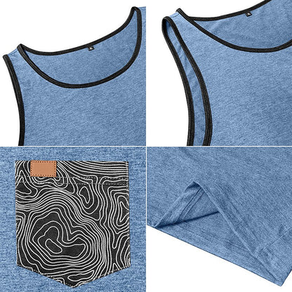 Sleeveless Muscle Tank with Pocket