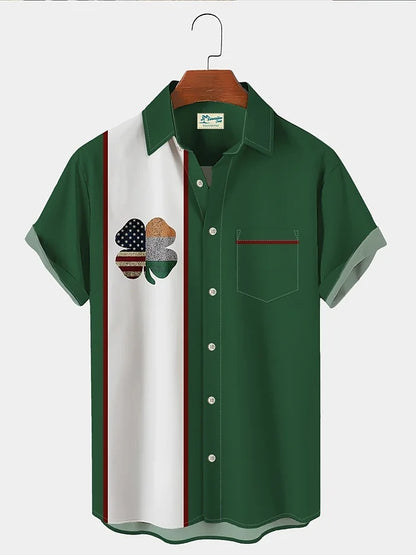 St. Patrick Cartoon Hat Striped Shirt