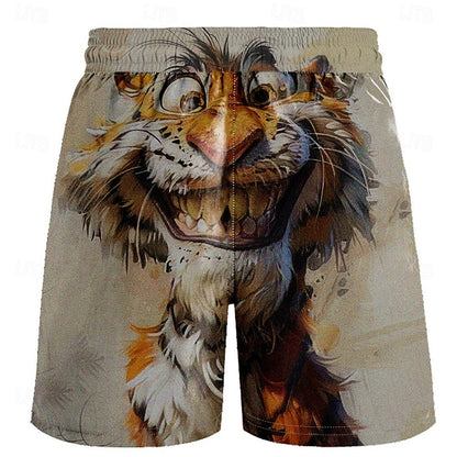 Pantalones cortos deportivos con estampado de tigre