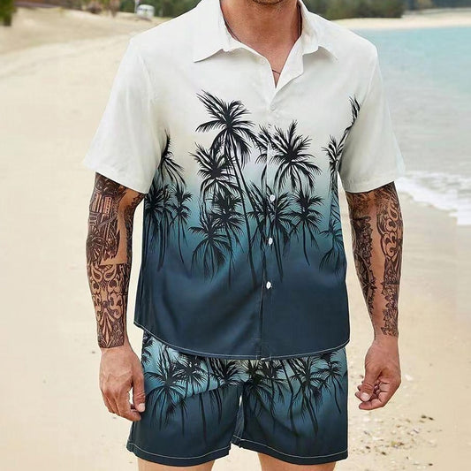 Plants 2-Piece Shirt Set Short Sleeve Casual