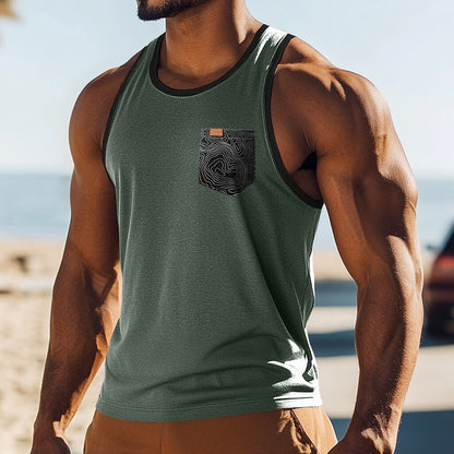 Sleeveless Muscle Tank with Pocket