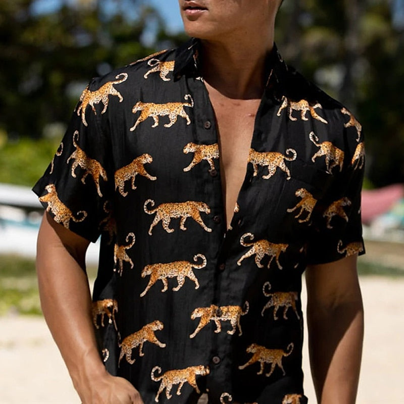 Leopard Print Aloha Shirt