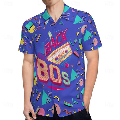 Retro 80s Geometric Aloha Shirt