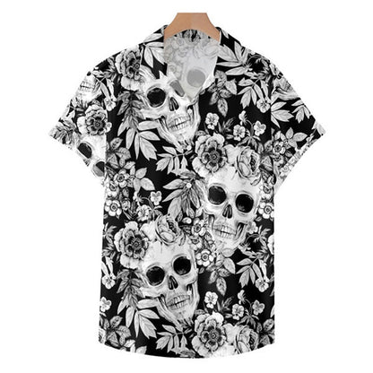 Camisa hawaiana de verano con calaveras