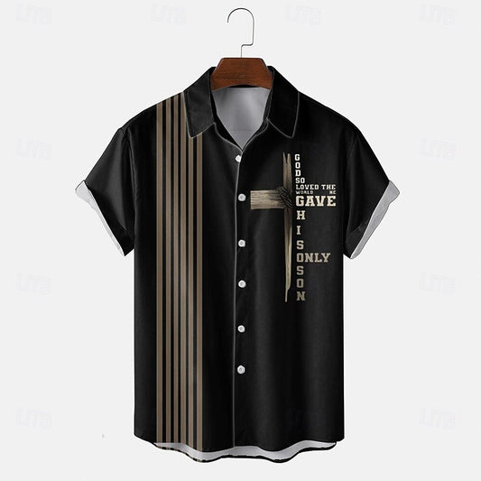 Text / Number Cross Bowling Shirt