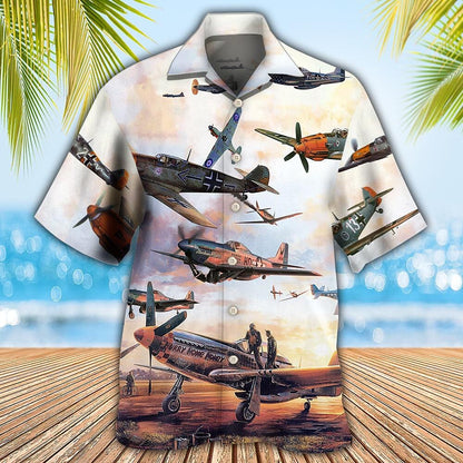 Camisa de avión Camisa hawaiana de verano Camisa Aloha Camisa de manga corta