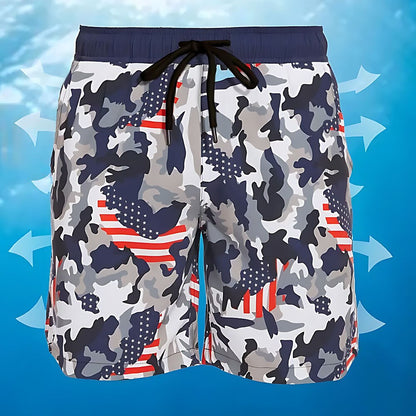 Camouflage US Flag 2-in-1 Board Shorts