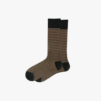 Thin Checkered Geometry Socks