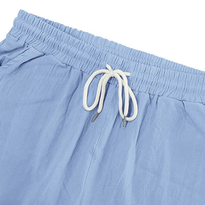 Linen Cargo Straight-Leg Pants