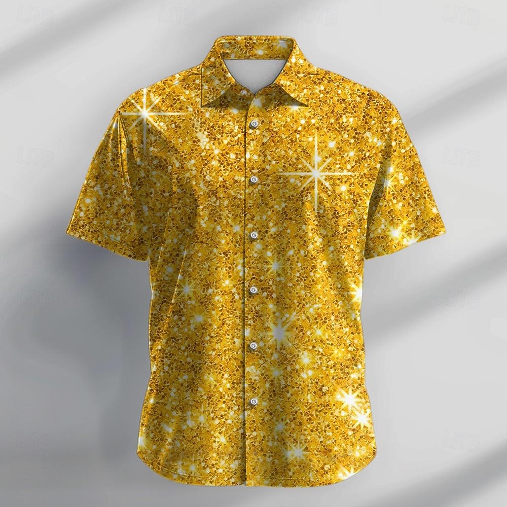 Camisa de mármol con botones, camisa de manga corta, informal, abstracta, para vacaciones, uso diario