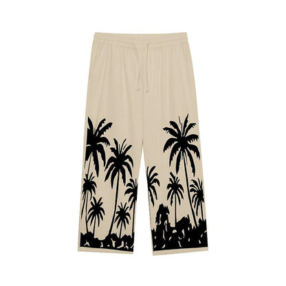 Coconut Tree Linen Baggy Pants