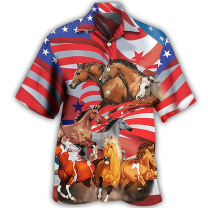 Kentucky Derby Horse American Flag Horse Racing Shirt