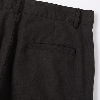 Linen Multi-Pocket Straight-Leg Pants