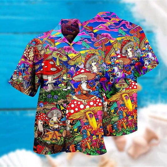 Summer Hawaiian Mushroom Shirt