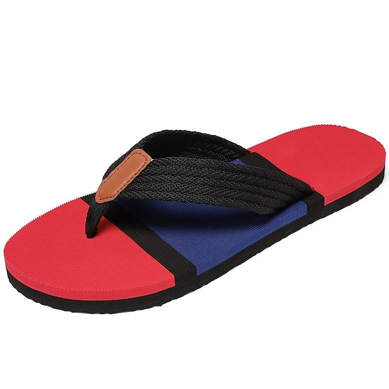 Colorblocked Mesh Strap Flip Flops
