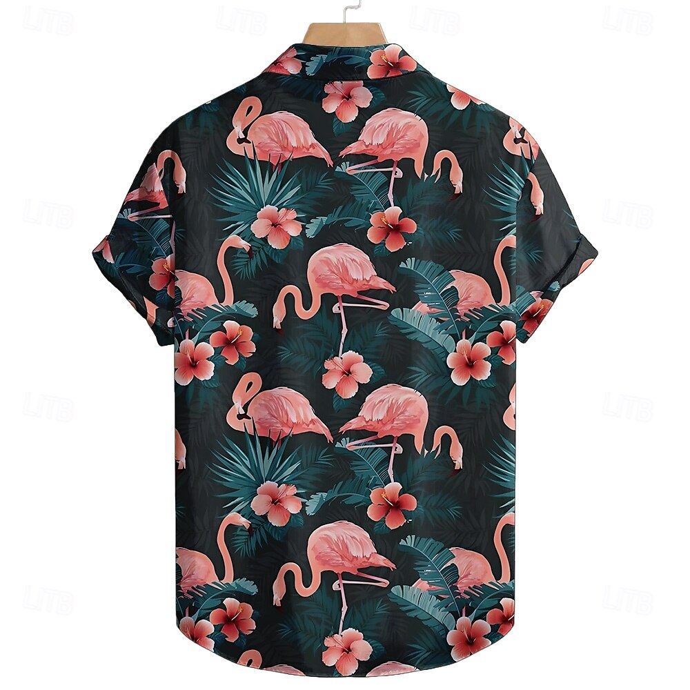 Flamingo Casual Summer Hawaiian Shirt