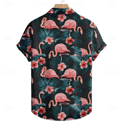 Flamingo Casual Summer Hawaiian Shirt