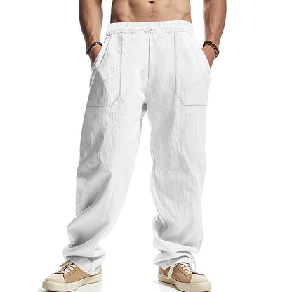 Classic Linen Straight-Leg Pants