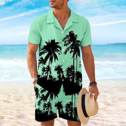 Splash Ink Coconut Palm 2 Piece Shirt Set