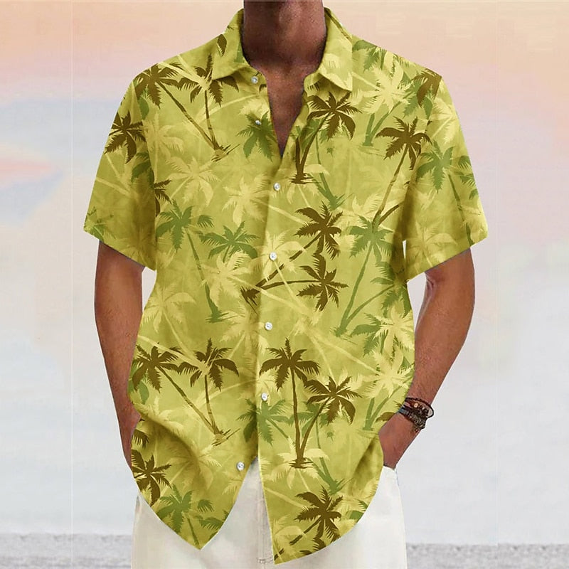 Coconut Tree Tropical Aloha Shirt