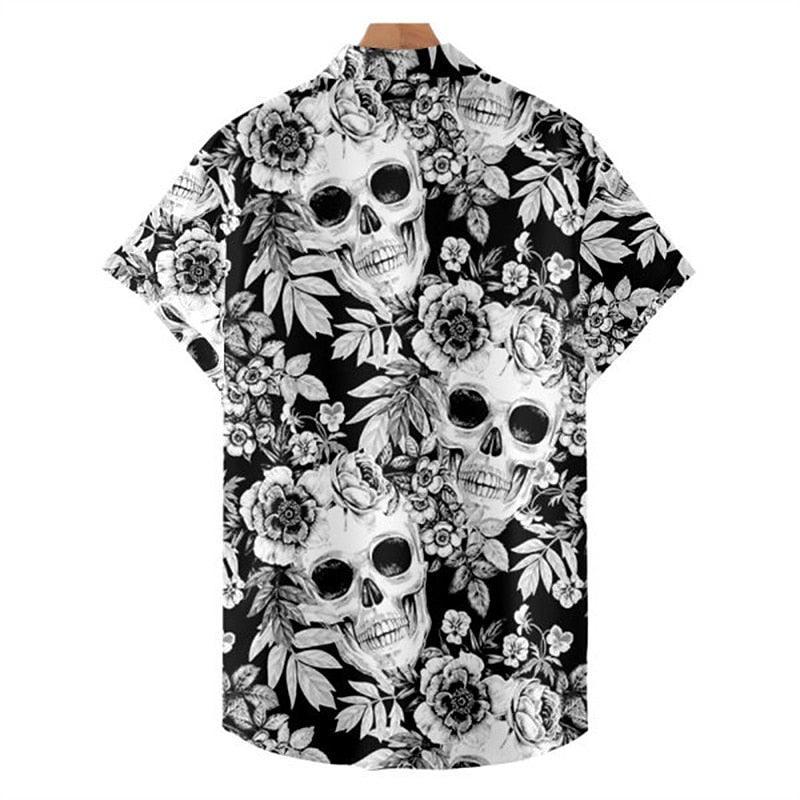 Camisa hawaiana de verano con calaveras