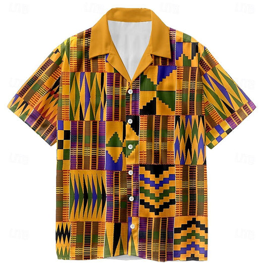 Geometric Pattern Ethnic Aloha Shirt