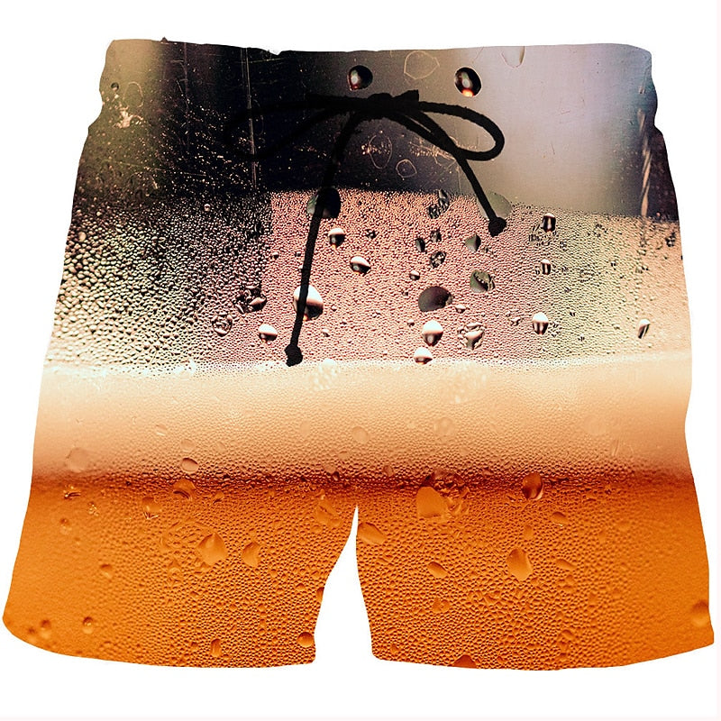 Graphic Prints Beer Swimming Trunks Board Shorts