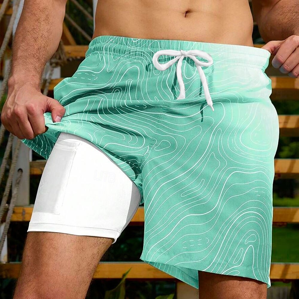 Gradient Geometric Swim Shorts