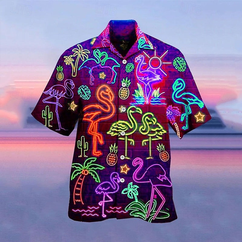 Tropical Fluorescent Camp Collar Shirt