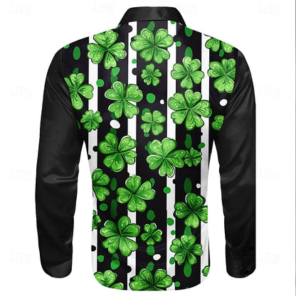 St. Patrick¡¯s Day Clover Satin Shirt