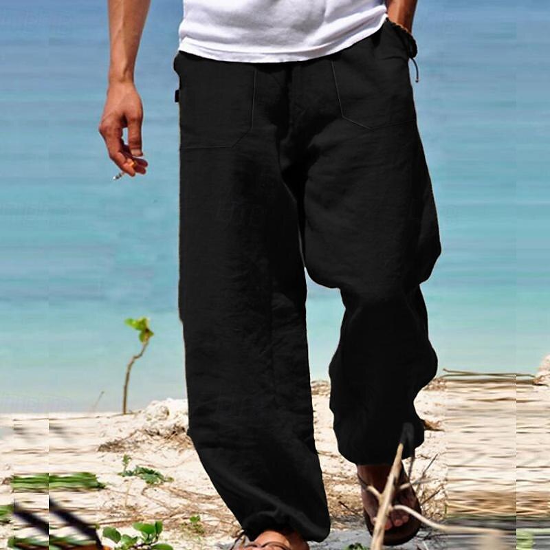 Casual Drawstring Straight-Leg Pants