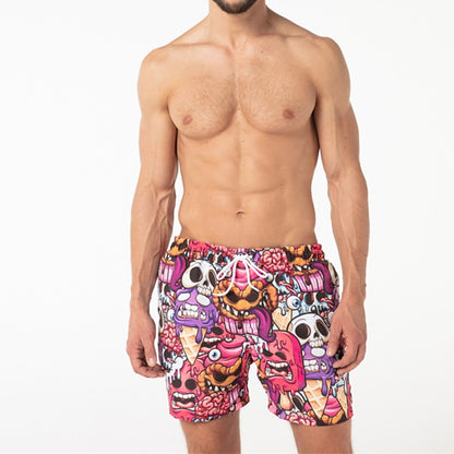 Graphic Skull Swimming Trunks Board Shorts