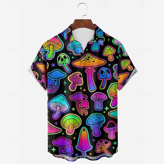 Artistic Hippie Casual Mushroom Shirt