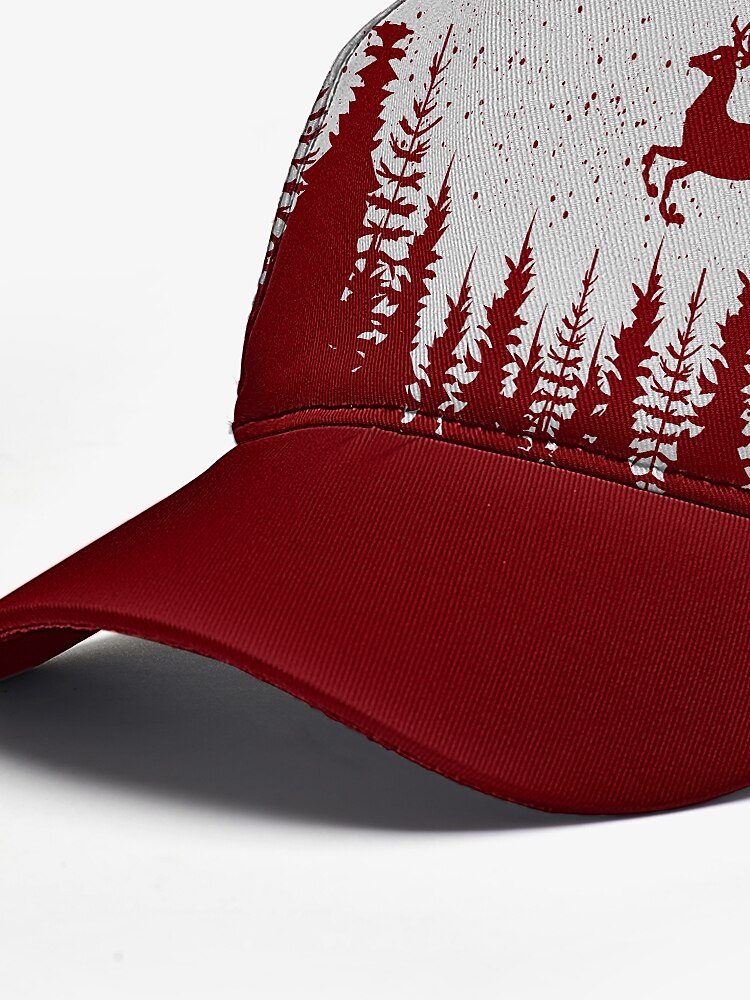 Red & White Deer Cap