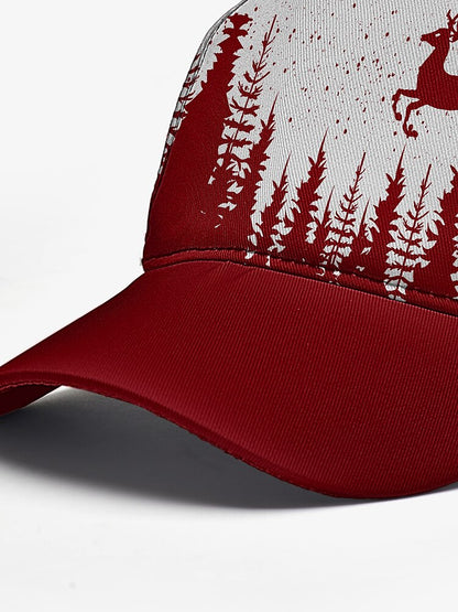 Red & White Deer Cap