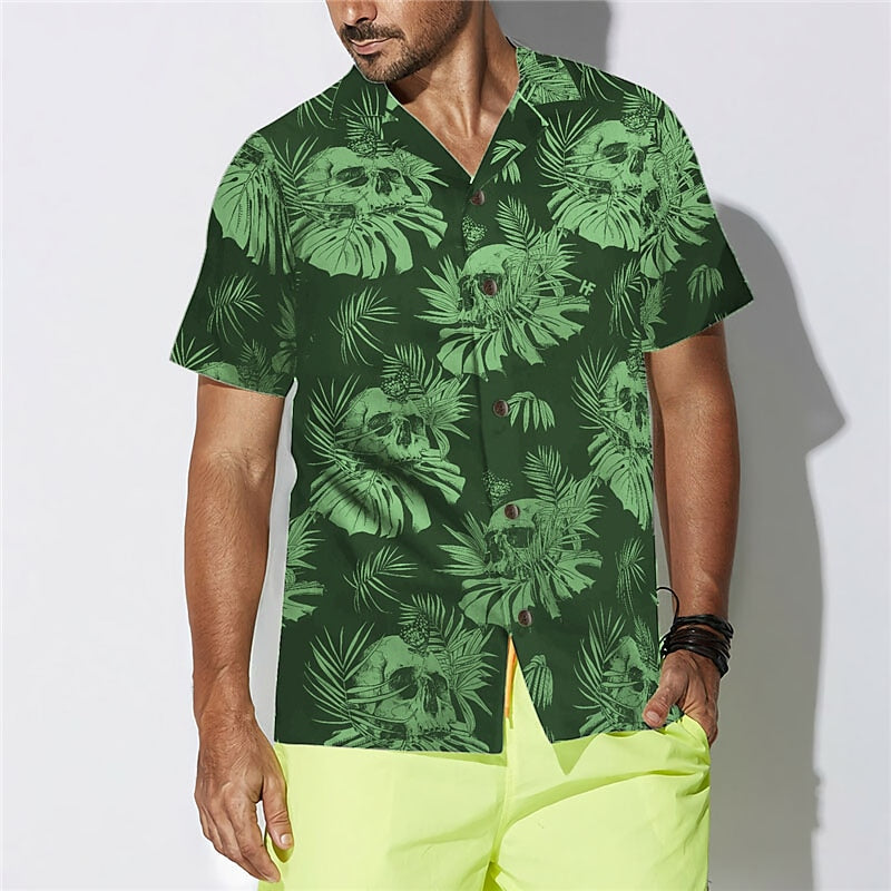 Skull Leaves Tropical Plants Shirt