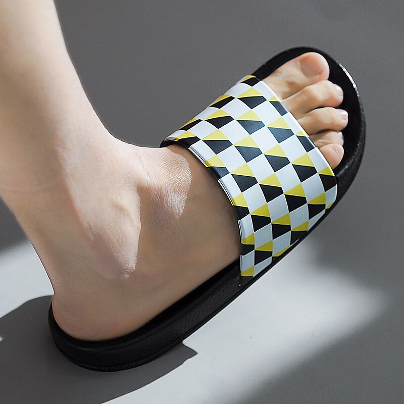 Vibrant Geometric Slide Sandals