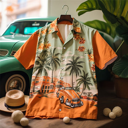 Car Palm Tree Aloha Shirt